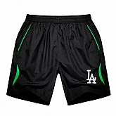 Men's Los Angeles Dodgers Black Green Stripe MLB Shorts